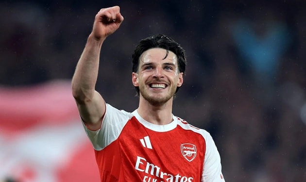 Tiền vệ Declan Rice thi đấu nổi bật trong đội hình Arsenal.