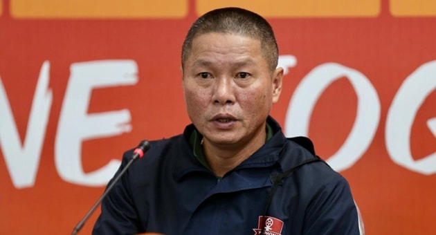 HLV Chu Đình Nghiêm trong thời gian dẫn dắt câu lạc bộ Hải Phòng tại V.League.