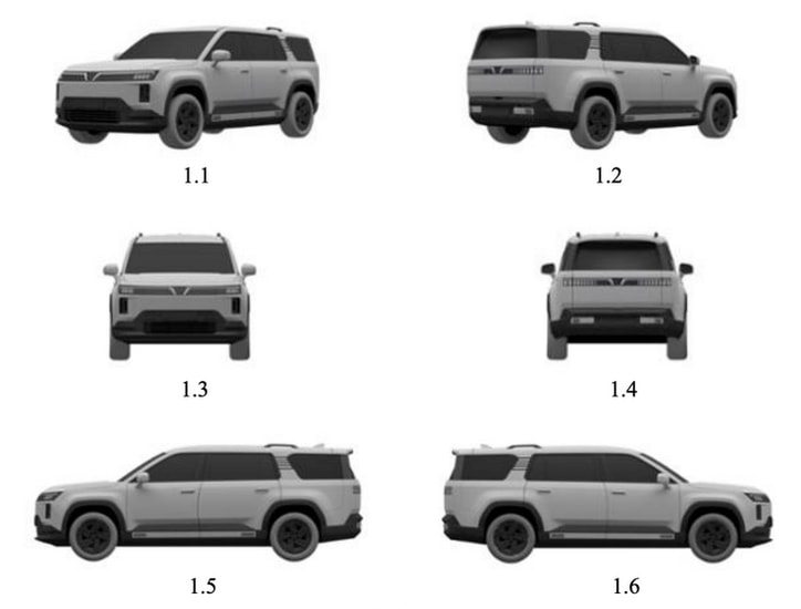 Hai mẫu SUV cỡ lớn mới của VinFast được đăng ký bảo hộ kiểu dáng công nghiệp