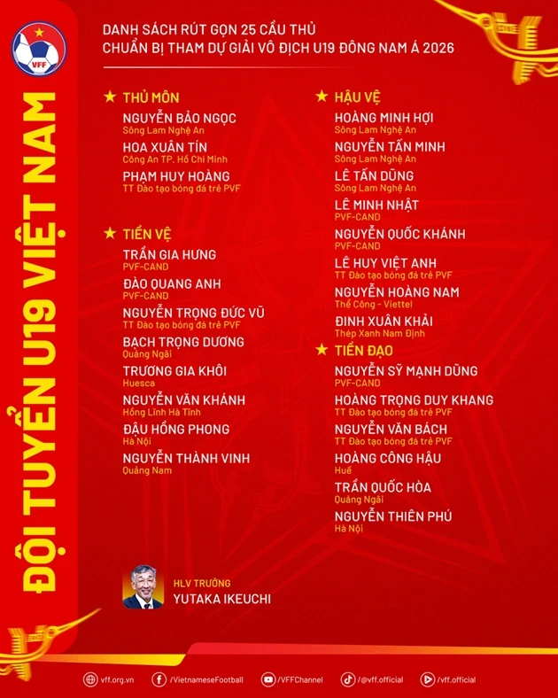 U19 Việt Nam lên đường sang Indonesia tham dự giải vô địch U19 Đông Nam Á 2026.