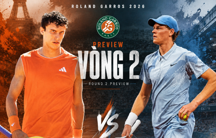 Jannik Sinner đối đầu Juan Manuel Cerundolo tại vòng 2 Roland Garros