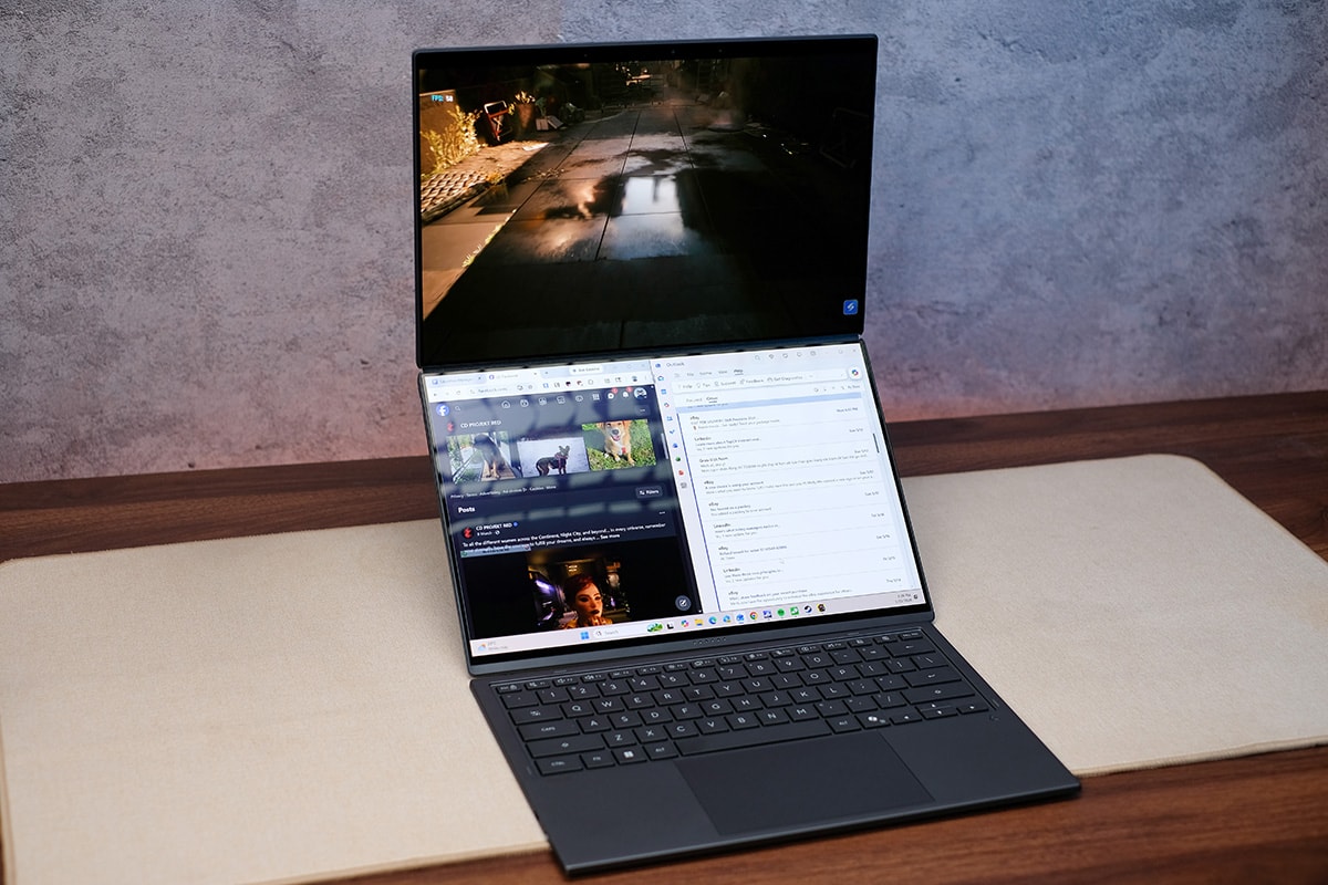 Thiết kế viền màn hình siêu mỏng trên Zenbook DUO 2026