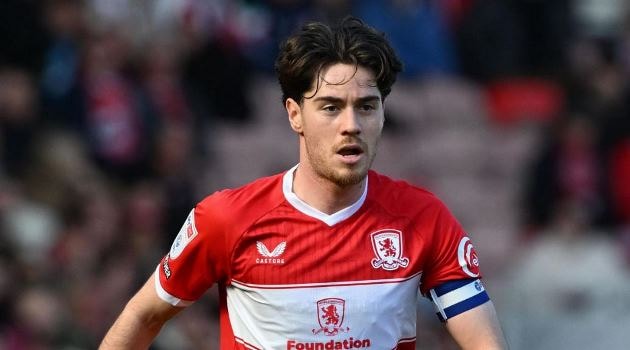 Tiền vệ Hayden Hackney thi đấu trong màu áo Middlesbrough