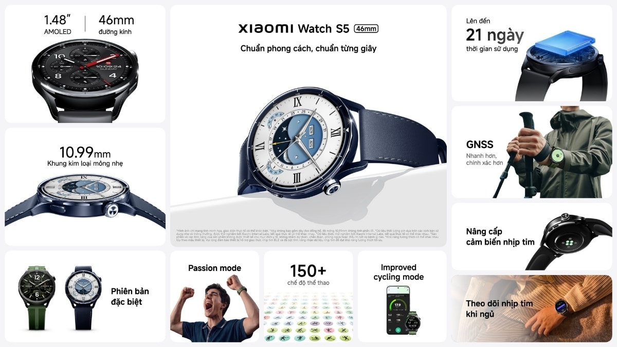 Cận cảnh thiết kế đồng hồ thông minh Xiaomi Watch S5