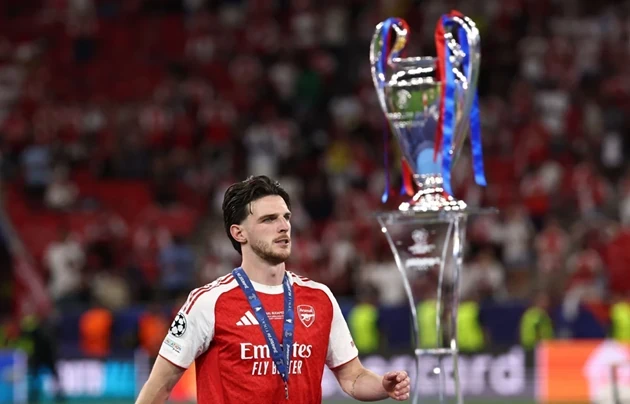 Rice và các đồng đội đã có trận đấu nỗ lực nhưng không thể giúp Arsenal giành cúp Champions League.