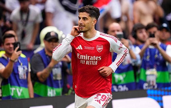 Kai Havertz ăn mừng bàn thắng trong trận chung kết Champions League