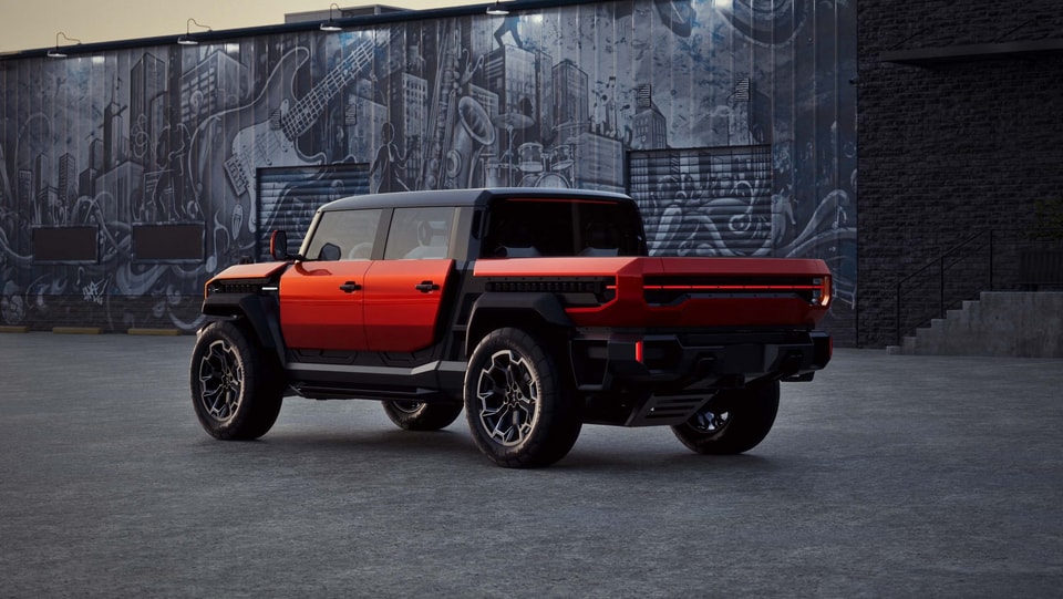 GMC Hummer X Concept với thiết kế vuông vức và dải đèn LED chạy ngang ấn tượng