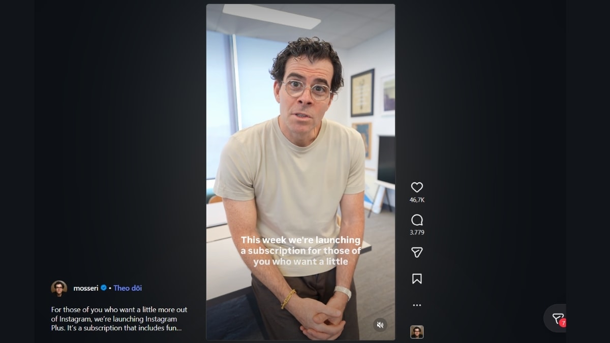CEO Adam Mosseri giới thiệu về dịch vụ Instagram Plus trên nền tảng mạng xã hội