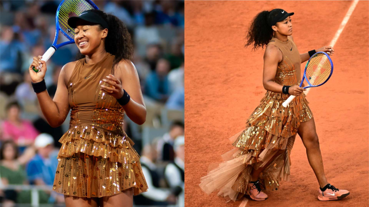 Naomi Osaka với trang phục lấy cảm hứng từ Tháp Eiffel tại Roland Garros 2026