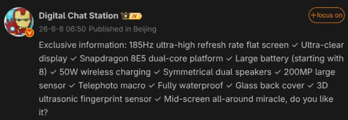 Redmi K100 được đồn đoán có cấu hình phần cứng mạnh mẽ