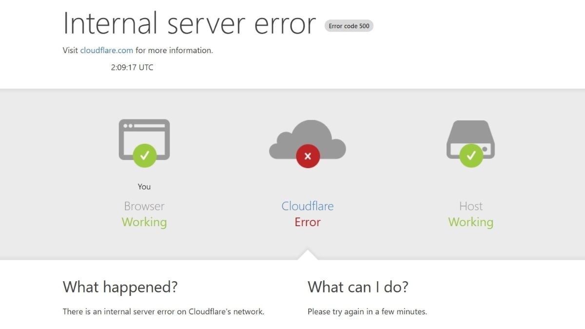 Lỗi 500 từ phía Server