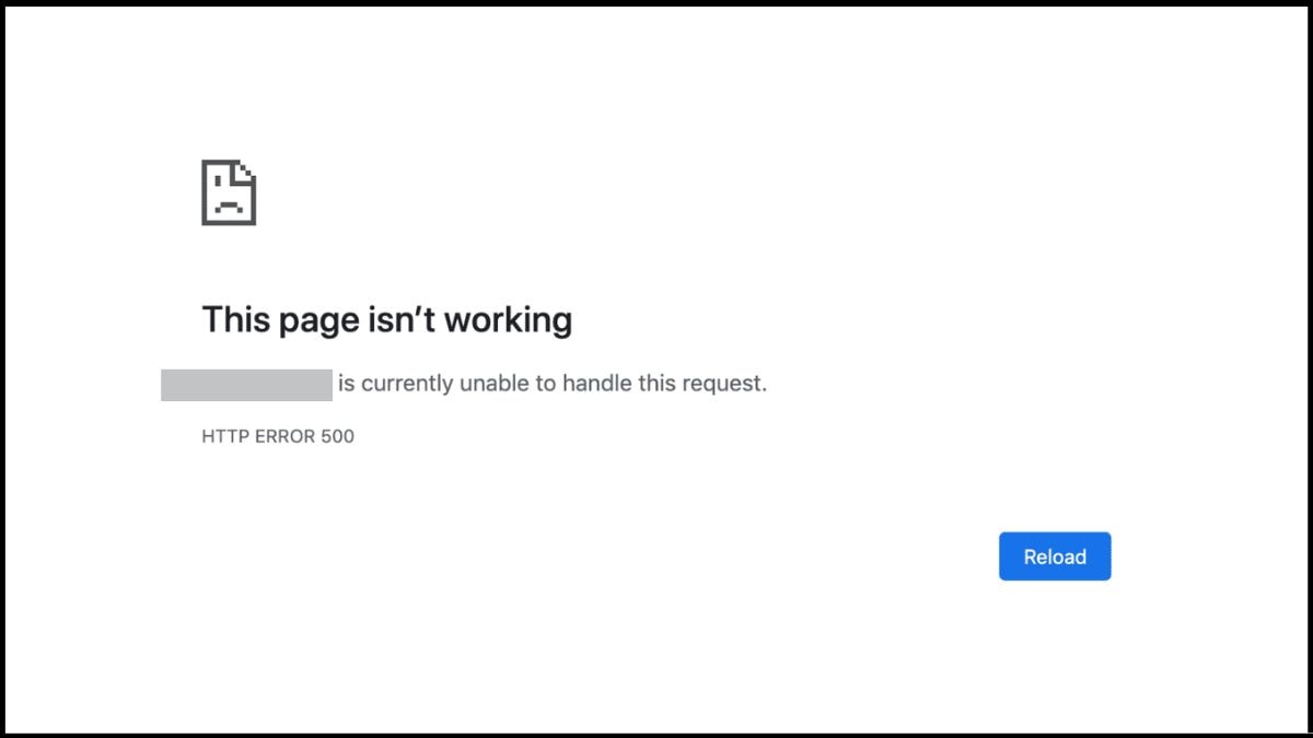 Thông báo lỗi máy chủ trên màn hình trình duyệt web