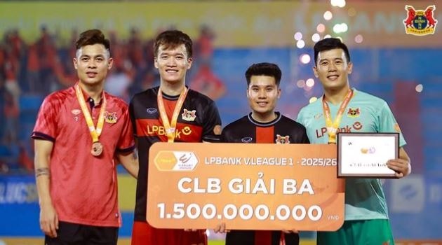 CLB Ninh Bình cán đích ở vị trí thứ ba chung cuộc tại V.League 2025/26.