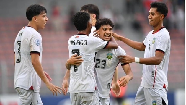 Đội tuyển Timor Leste ăn mừng tấm vé dự vòng bảng AFF Cup 2026 sau khi vượt qua Brunei.