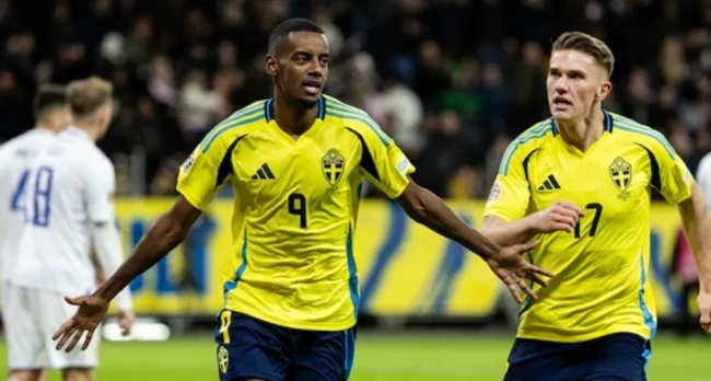 Viktor Gyokeres và Alexander Isak là hai mũi nhọn quan trọng nhất trên hàng công Thụy Điển.