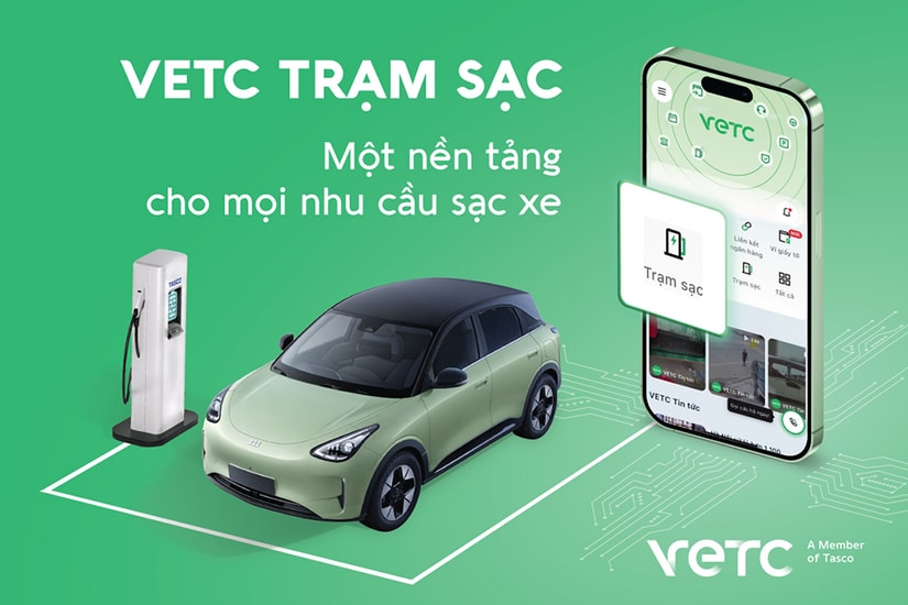 VETC chính thức ra mắt giải pháp liên thông trạm sạc xe điện trên ứng dụng di động.