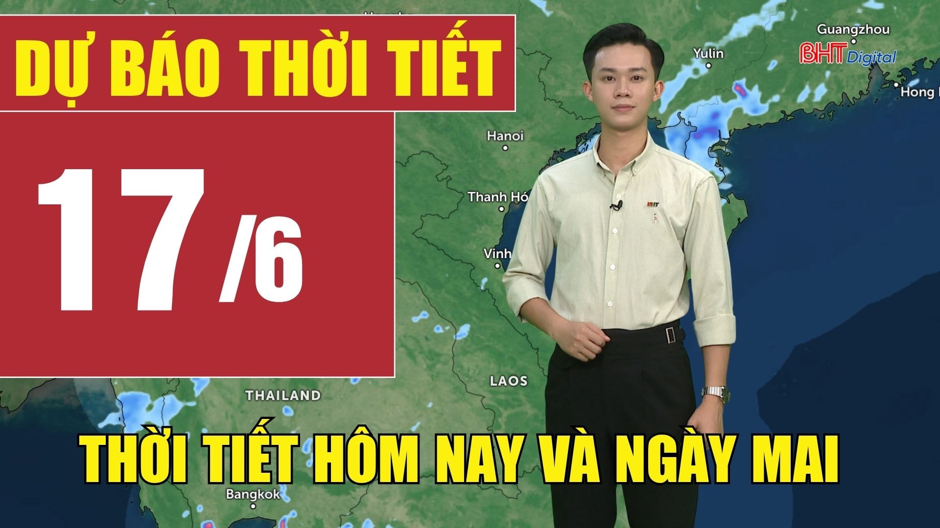Bản tin Dự báo thời tiết Hà Tĩnh đêm 16/6 ngày 17/6/2026