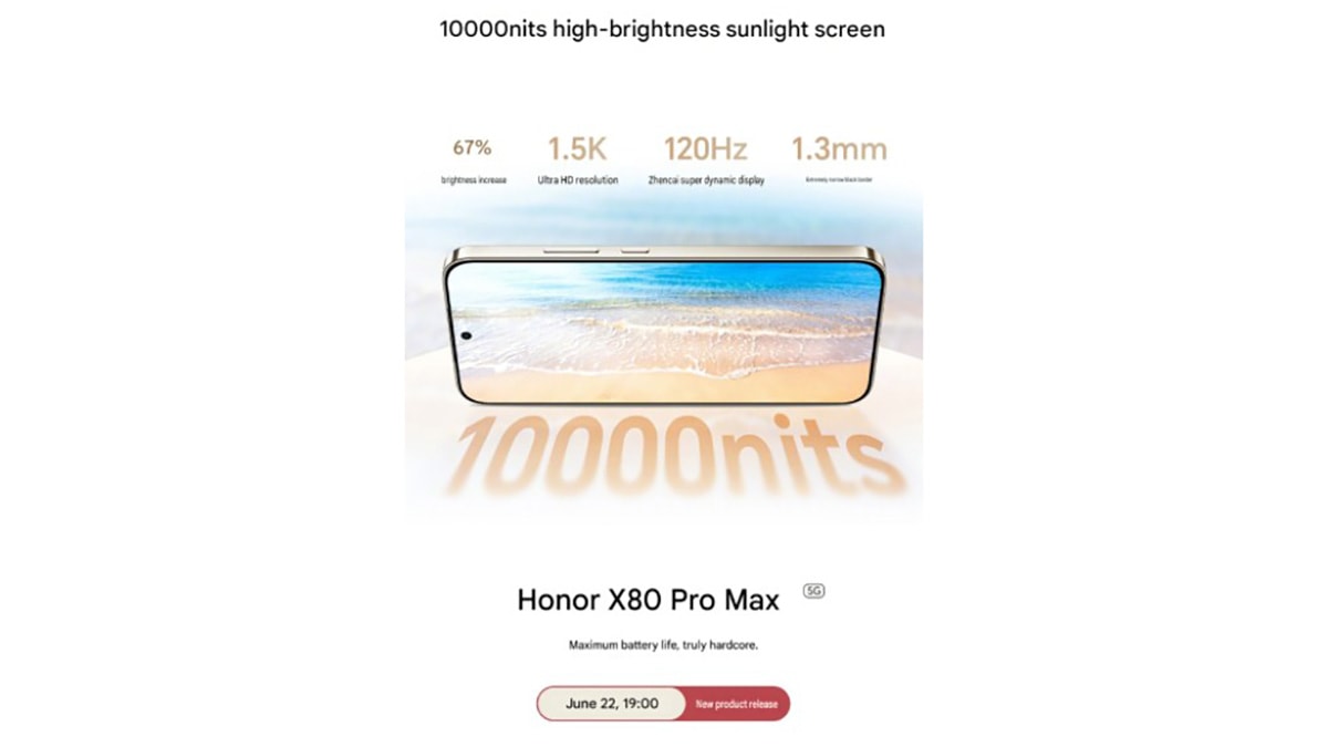 HONOR X80 Pro Max sở hữu màn hình siêu sáng 10.000 nits