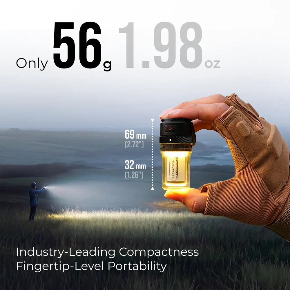 Flextail Zero Lantern với khả năng chiếu sáng 360 độ và đèn pin hướng lên trên