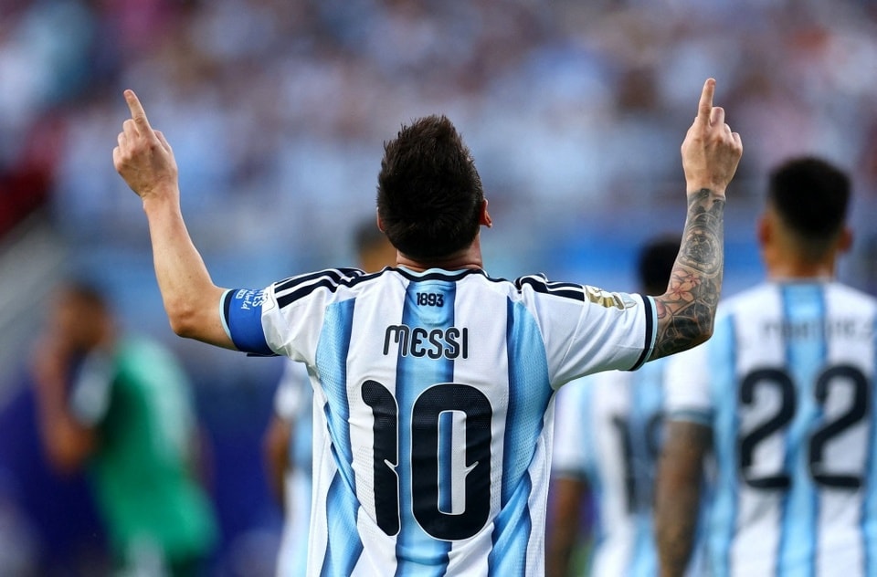Lionel Messi ăn mừng bàn thắng tại World Cup 2026
