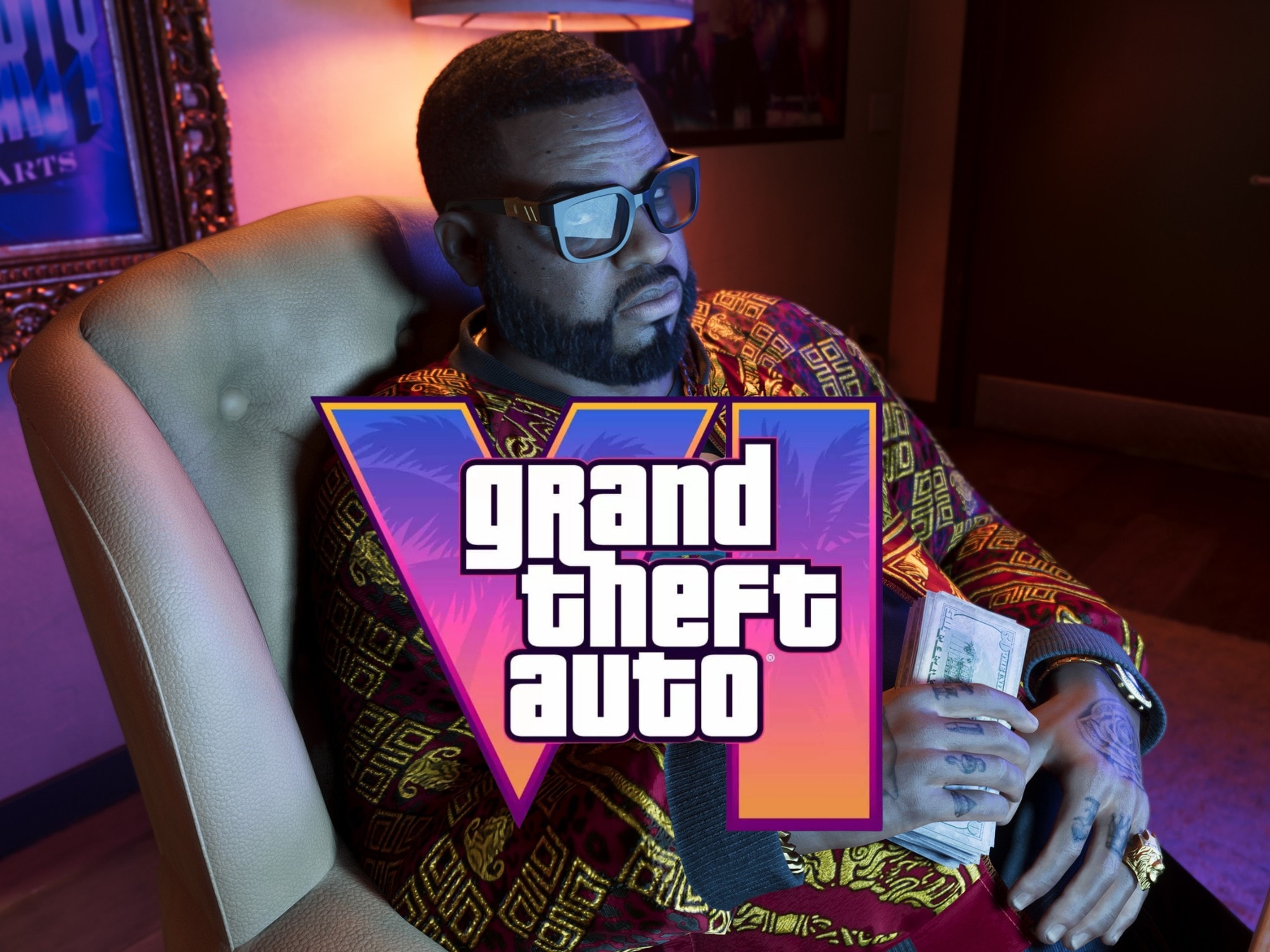 Banner quảng cáo giá đặt trước GTA 6 với hình ảnh Boobie Ike cầm tiền