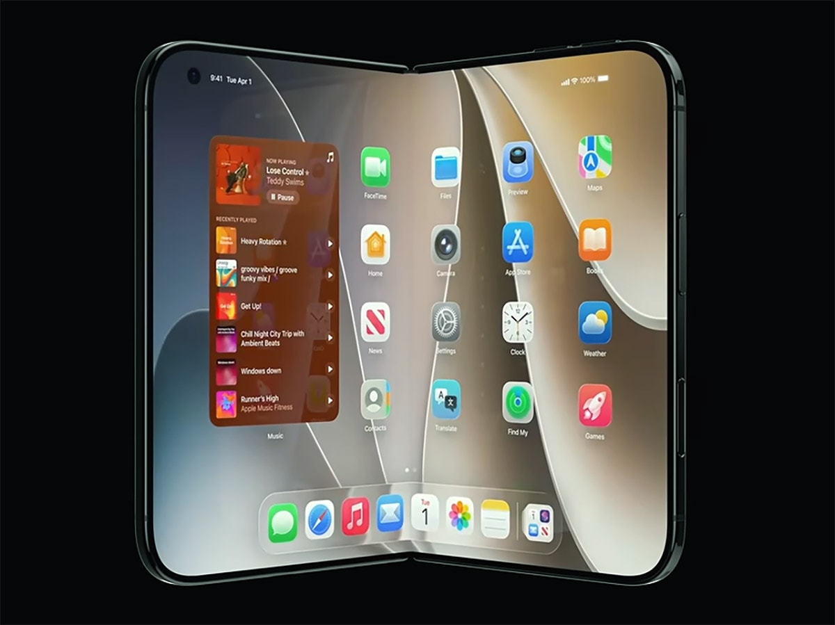 Hình ảnh render mô phỏng thiết kế của iPhone Ultra màn hình gập