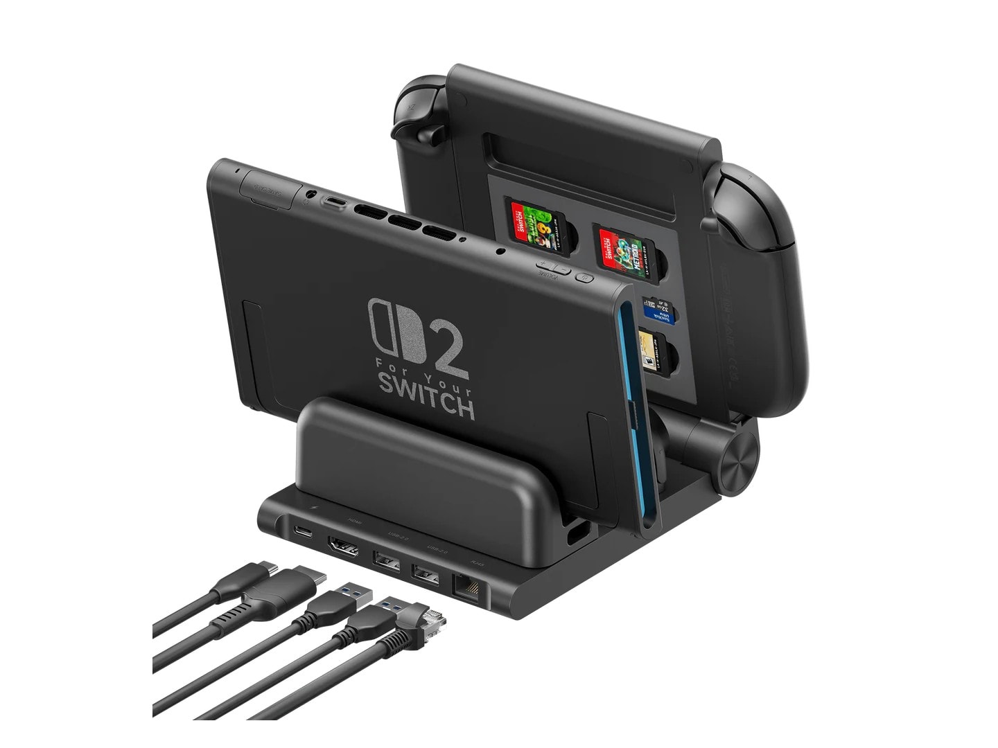 Dock mới của Jsaux có thể sạc cùng lúc 4 tay cầm Joy-Con.