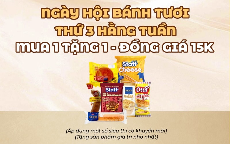 Chương trình Ngày hội Bánh Tươi đồng giá tại Bách hóa XANH
