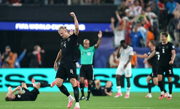 Tiền đạo Erling Haaland ăn mừng bàn thắng trong trận đấu giữa Na Uy và Senegal tại World Cup 2026