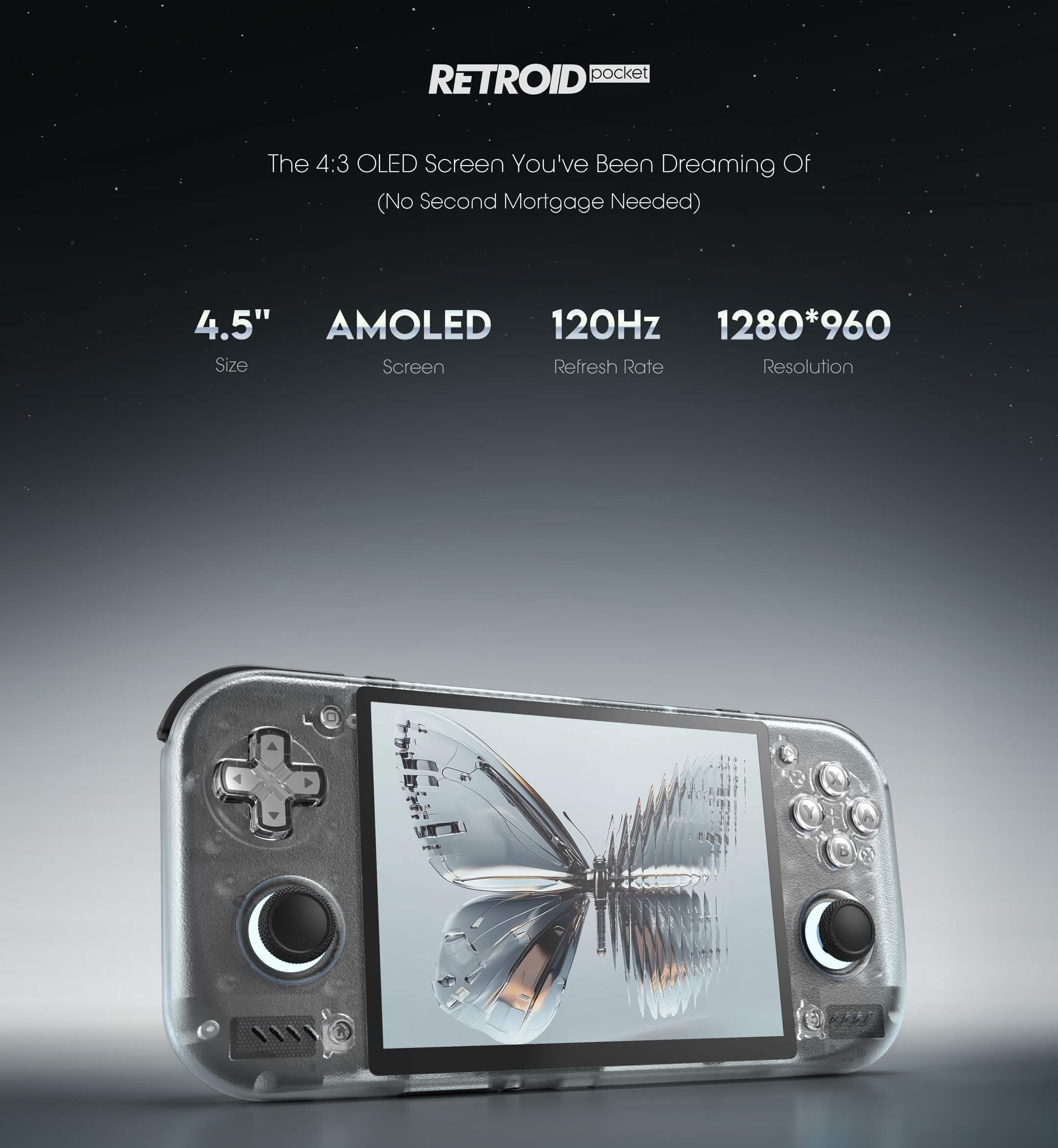 Thông số màn hình AMOLED 120Hz trên Retroid Pocket Nova.