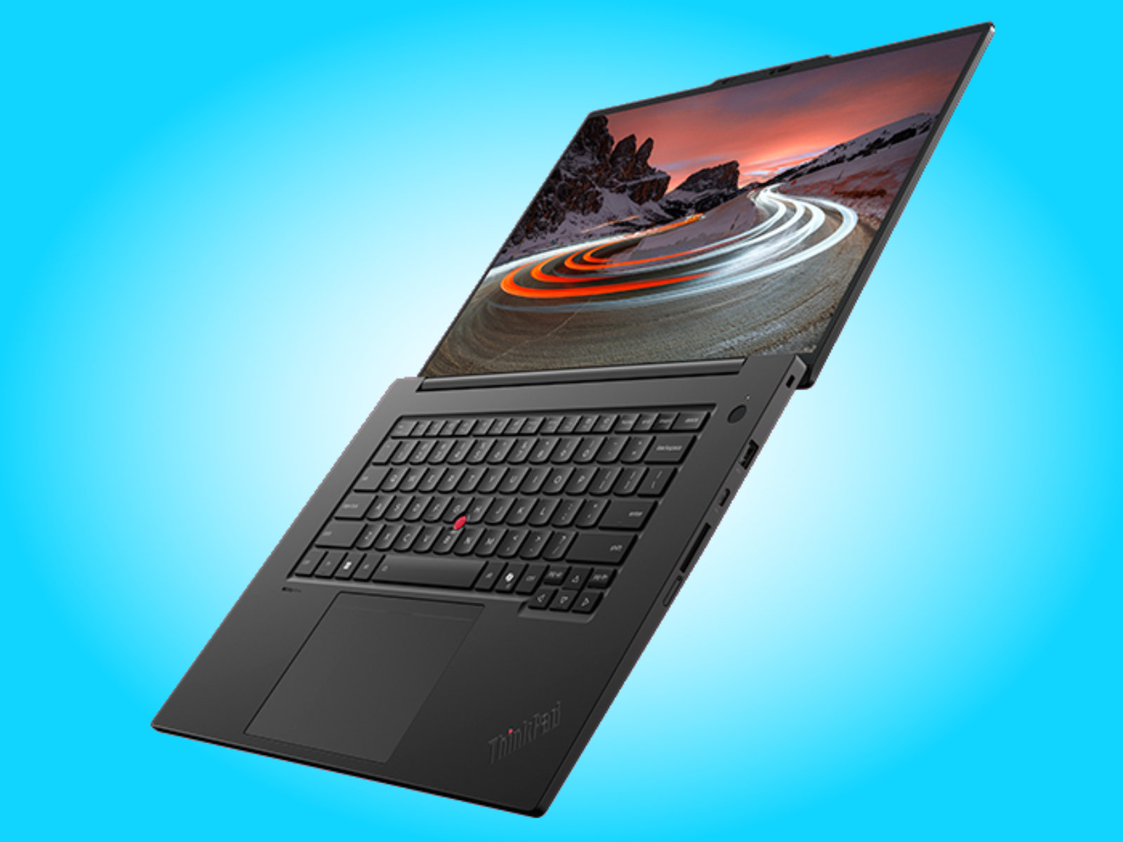 Cận cảnh Lenovo ThinkPad T1g Gen 9 với bàn di chuột haptic hiện đại.
