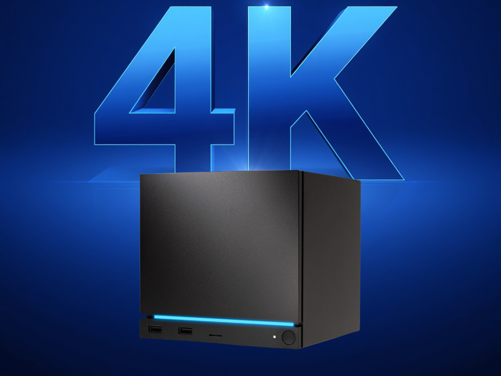 Mẫu Valve Steam Machine xuất hiện trên nền đồ họa độ phân giải 4K