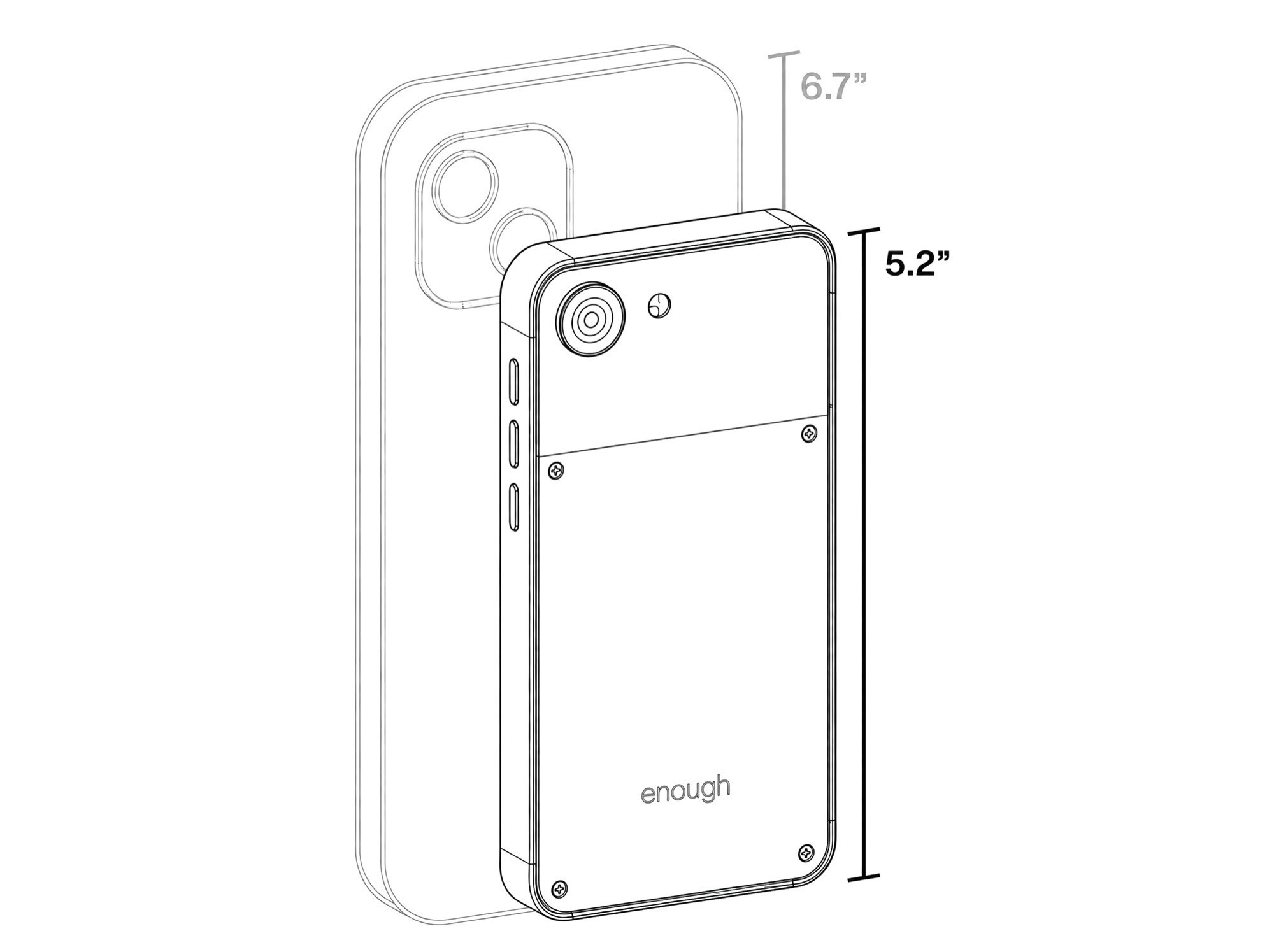 Bản vẽ phác thảo thiết kế của Enough Phone