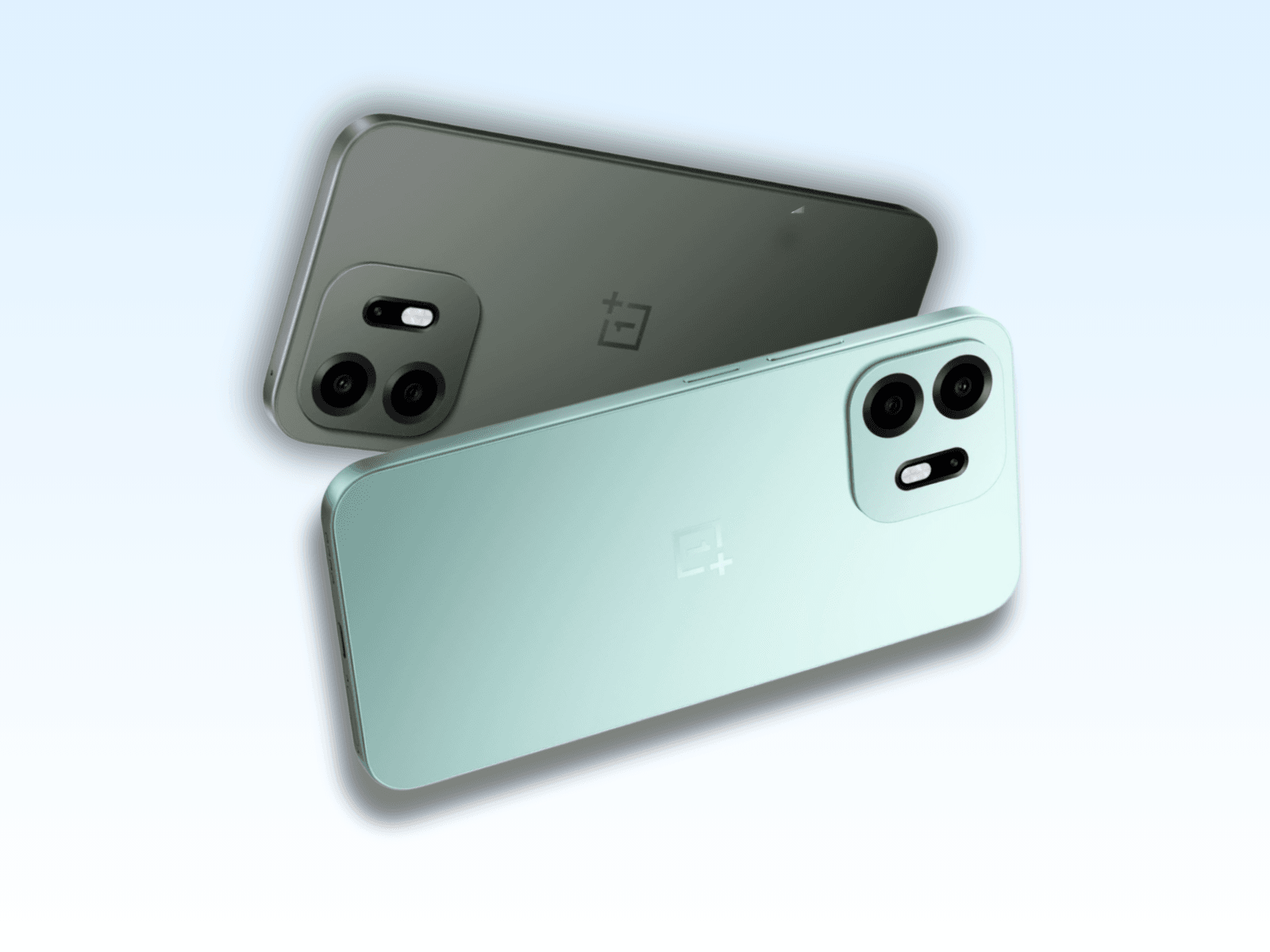 Mẫu điện thoại OnePlus N6 với hai lựa chọn màu sắc Fresh Mint và Midnight Green.
