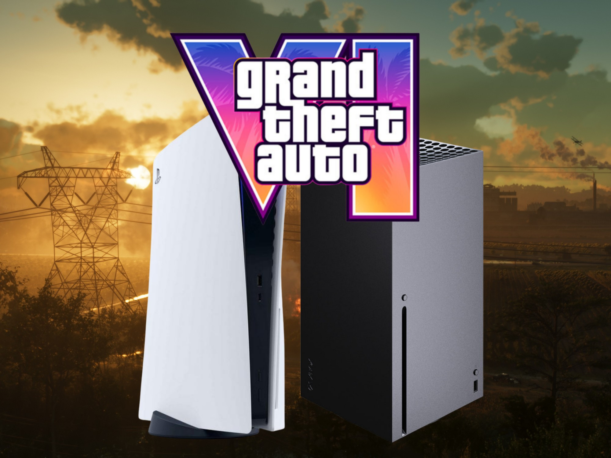 Logo GTA 6 xuất hiện phía trên máy chơi game PS5 và Xbox