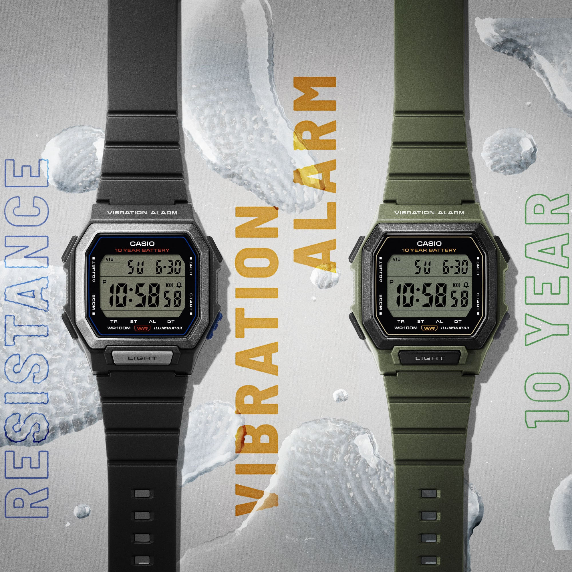 Casio W738H trên cổ tay người dùng
