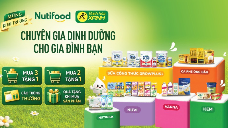 Chương trình mua Nutifood cào trúng quà khủng tại Bách hóa XANH