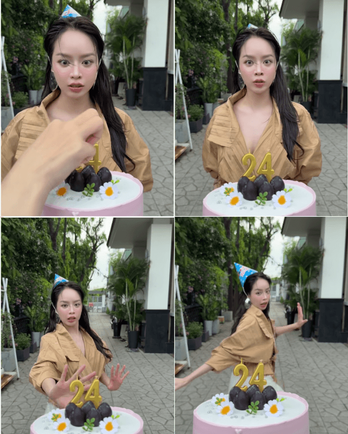 Hoa Hậu Thanh Thủy bỏ chạy khi thấy số tuổi trên chiếc bánh kem