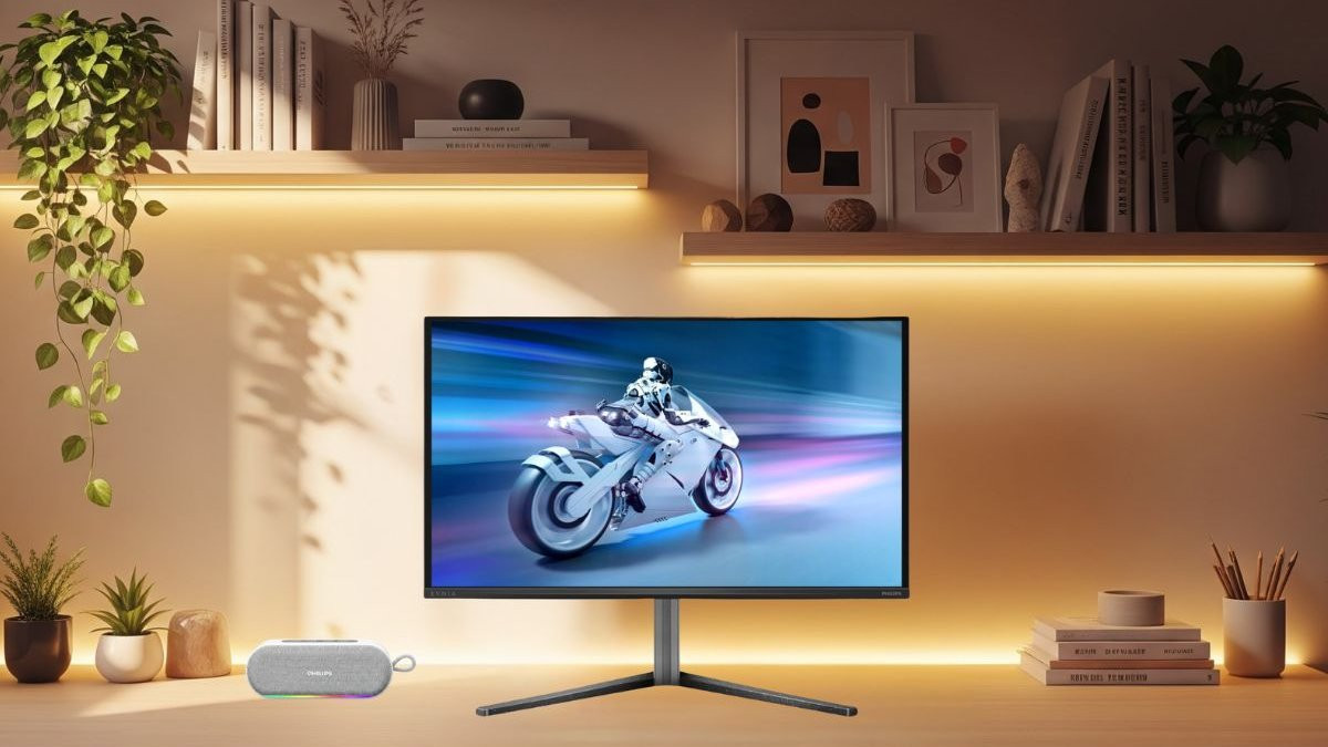 Thiết kế tối giản và chân đế công thái học của Philips Evnia 27M2N6500L