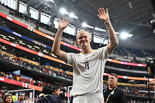 Erling Haaland ăn mừng bàn thắng lịch sử trong trận gặp Bờ Biển Ngà tại World Cup 2026.