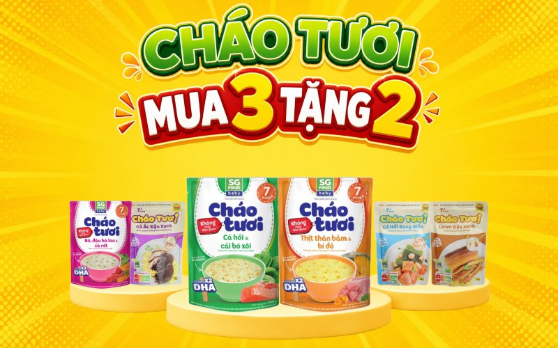 Flash Sale 3 ngày: Cháo Cây Thị & SG Food Mua 3 Tặng 2