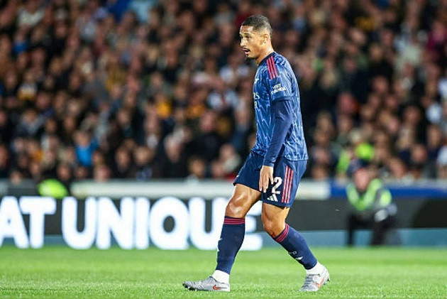 Saliba đang là trụ cột không thể thay thế ở Arsenal. Ảnh: Getty.
