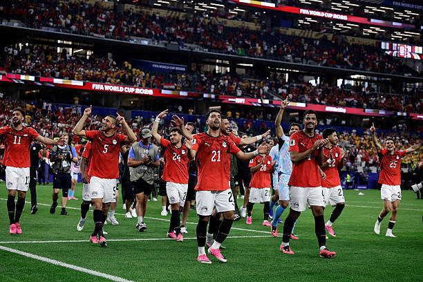 Niềm vui của các cầu thủ Ai Cập sau khi đánh bại Úc tại World Cup 2026.