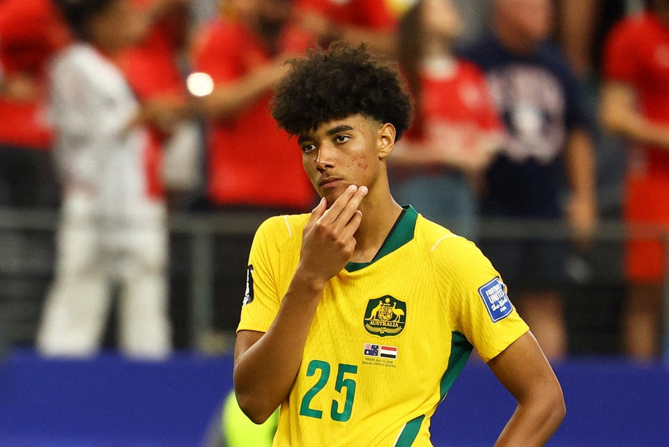 Lucas Herrington thất vọng sau cú sút hỏng tại World Cup 2026