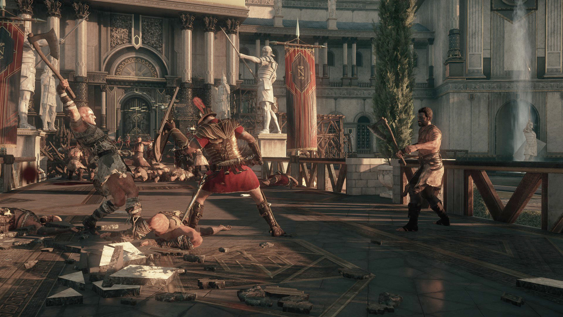 Hình ảnh một trận chiến trong trò chơi Ryse: Son of Rome.