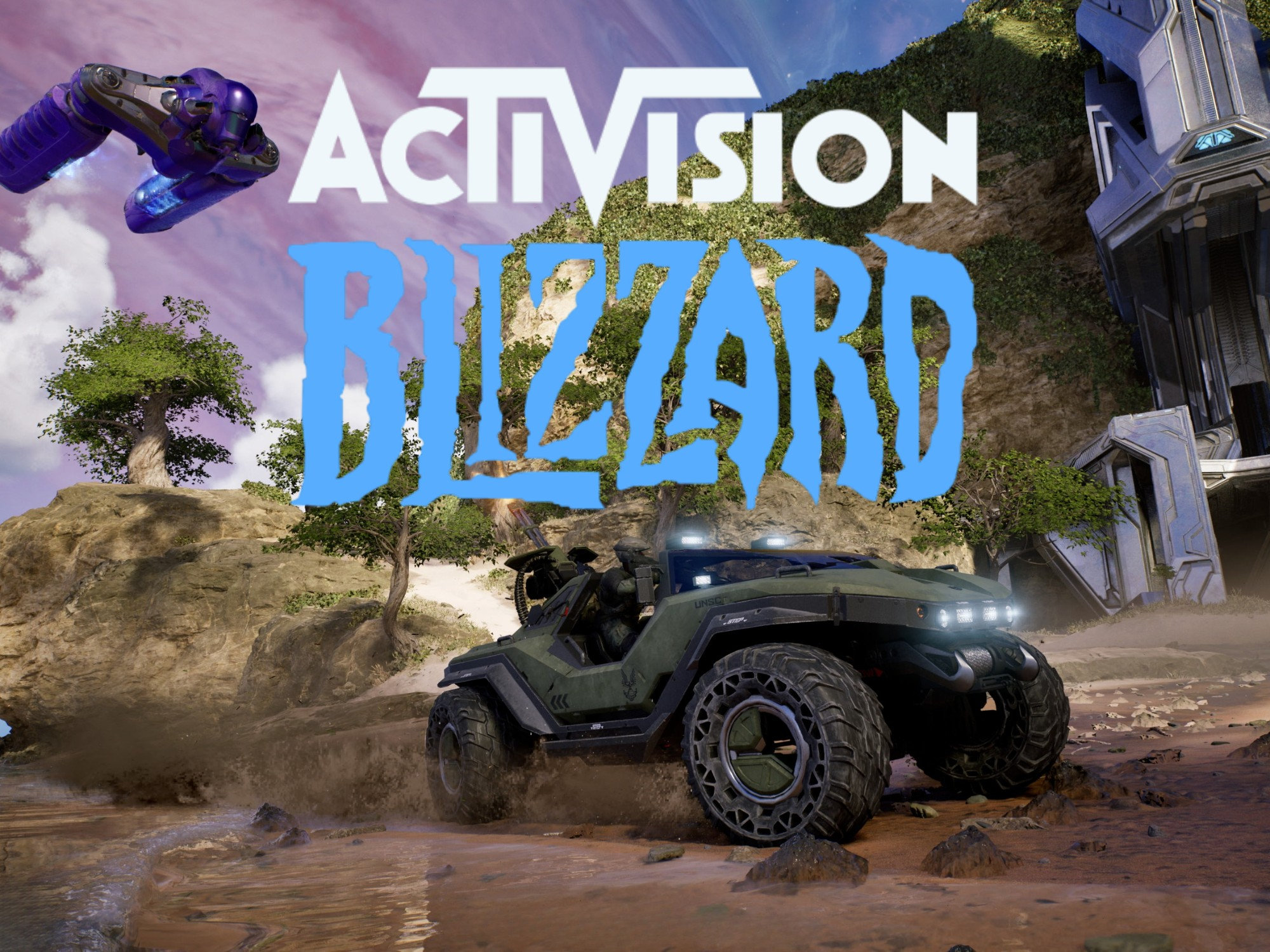 Logo Activision Blizzard và trò chơi Halo: Campaign Evolved