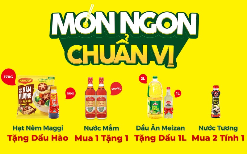 Chương trình ưu đãi gia vị tại Bách hóa XANH tiết kiệm đến 69.500 đồng