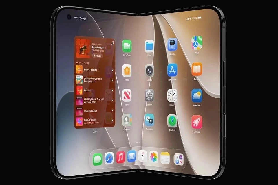 Ảnh dựng iPhone màn hình gập dựa trên tin đồn