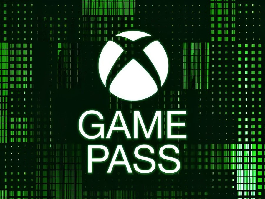 Logo dịch vụ Game Pass của Microsoft trên nền xanh đặc trưng