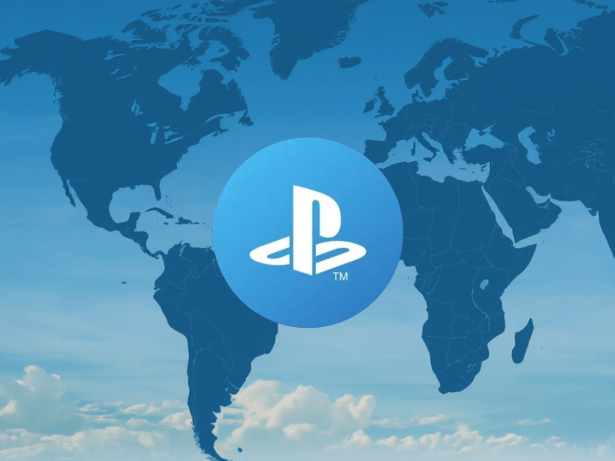 Logo tài khoản PlayStation hiển thị trên bản đồ thế giới